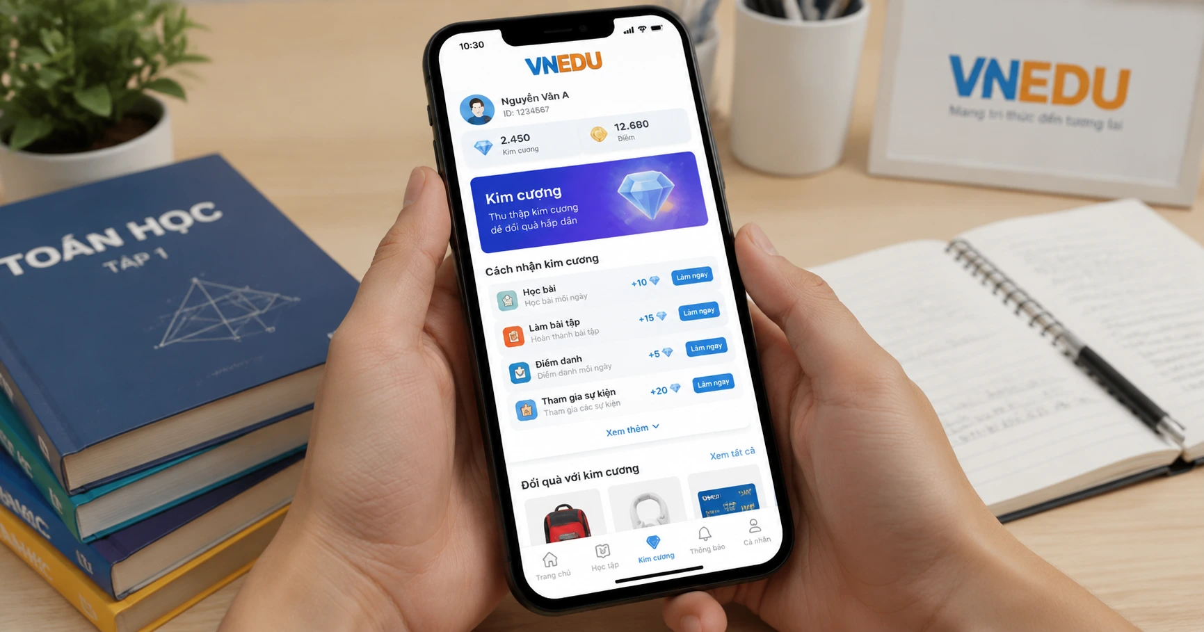 Hướng Dẫn Cách Kiếm Kim Cương Trên VNEDU Hiệu Quả Nhất - image 3 Hướng Dẫn Cách Kiếm Kim Cương Trên VNEDU Hiệu Quả Nhất - image 3