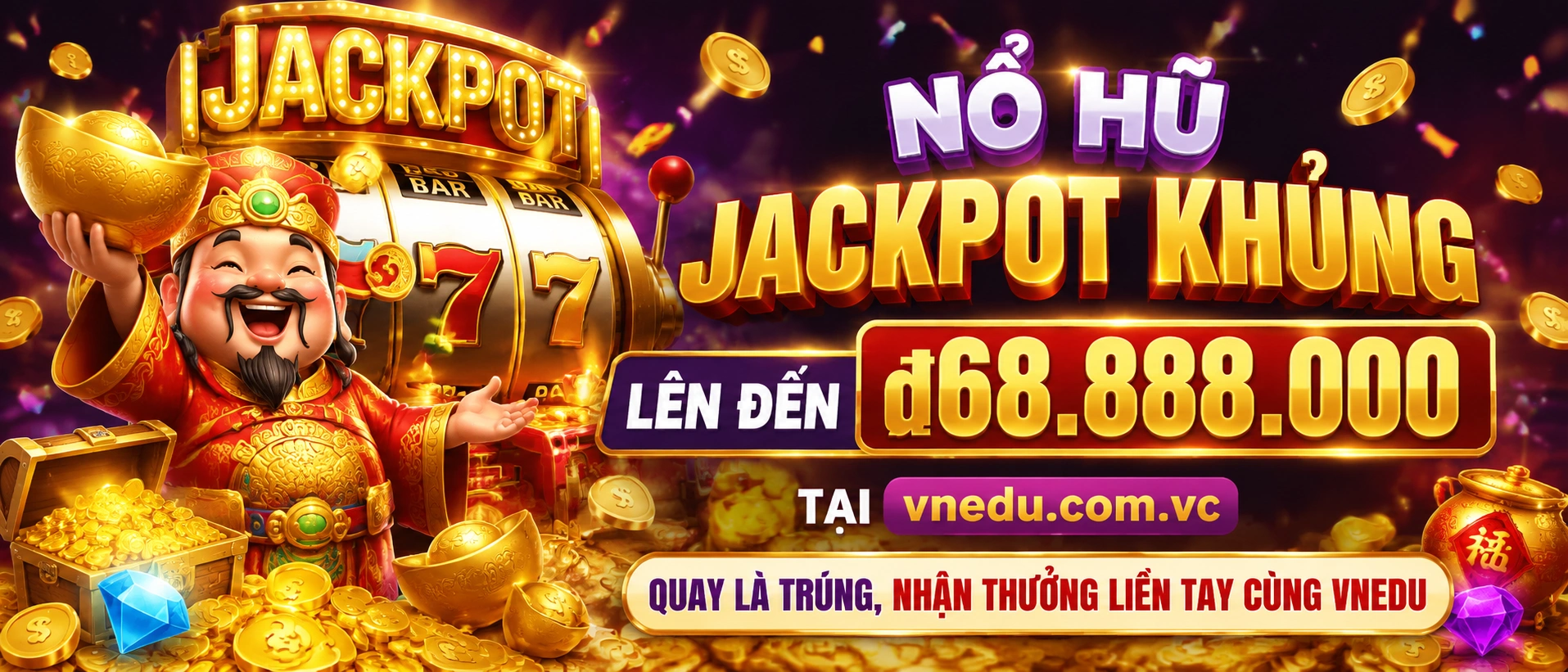 Giao diện game Nổ Hũ vnedu trên nền tối